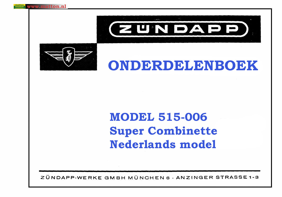6860250 Onderdelenboek Zundapp 515 NL