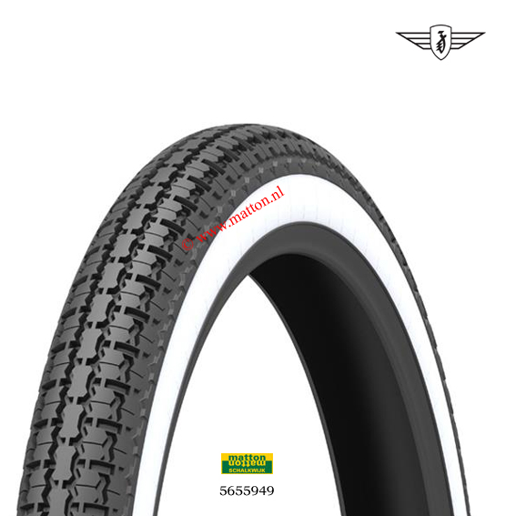 5655949 Buitenband KENDA 19- 2.50 K252 4P WHITEWALL TT