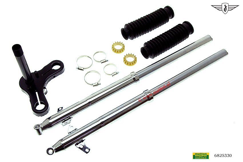 6825330 Frontforkset chrome with rubber bellowset Zundapp 517 6825330 Frontforkset chrome with rubber bellowset Zundapp 517