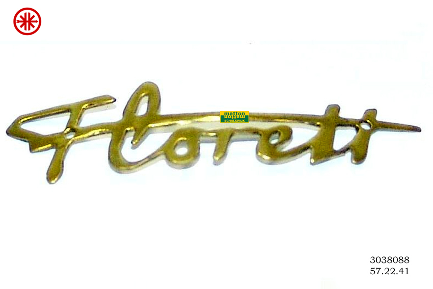 3038088 Embleem voorspatbord Florett Kreidler messing 3038088 Embleem voorspatbord Florett Kreidler messing