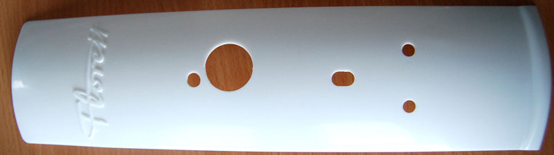 3039300 Witte plaat Kreidler voor het achterspatbord 3039300 Witte plaat Kreidler voor het achterspatbord