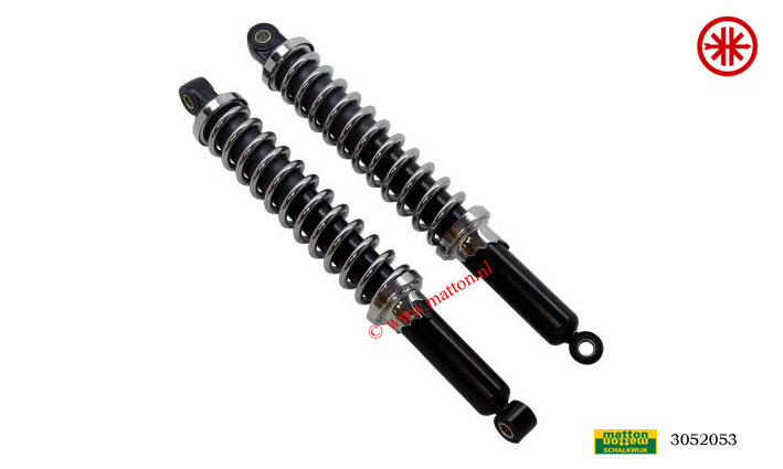3052053 Schokbrekerset Kreidler 370mm verstelbaar chroom/zwart 3052053 Schokbrekerset Kreidler 370mm verstelbaar chroom/zwart