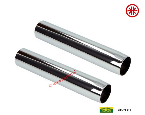 3052061 Schokbrekerhuls set 21,5cm Kreidler 65-72 chroom 3052061 Schokbrekerhuls set 21,5cm Kreidler 65-72 chroom