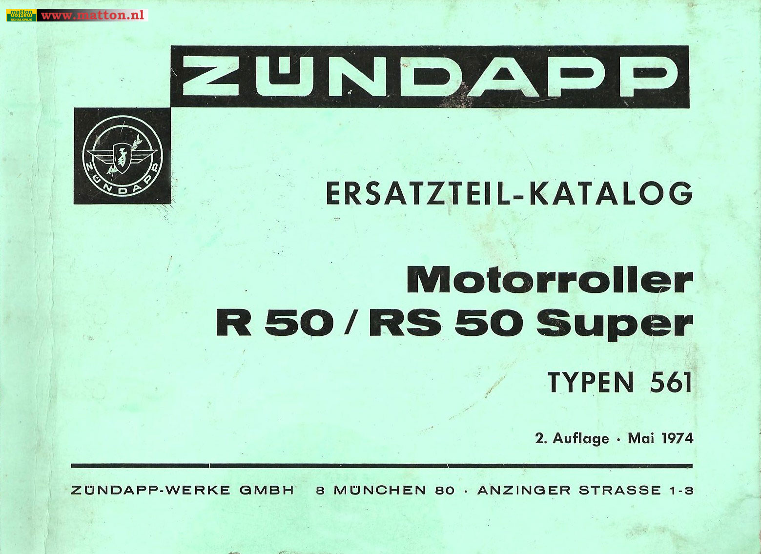6860335 Parts catalogue Zundapp 561