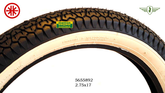 5655892 Buitenband Kenda 17- 2.75 K265 4P whitewall TT