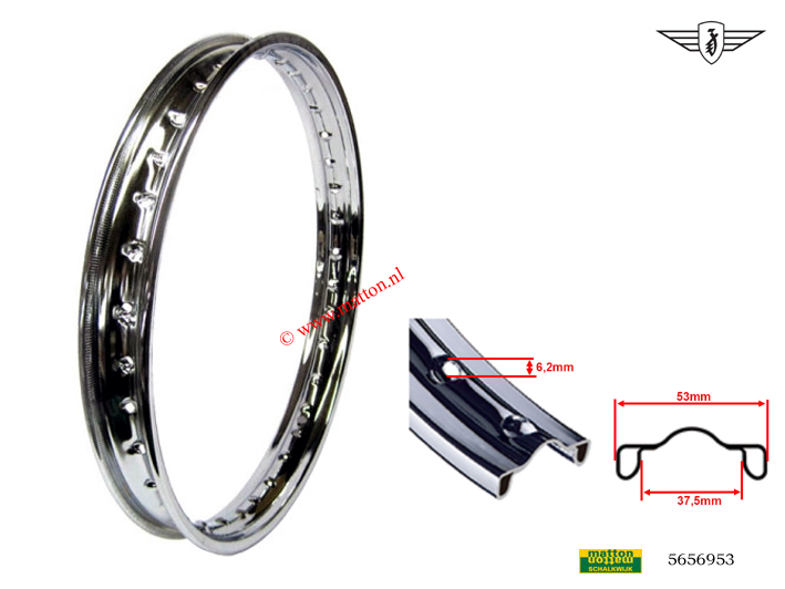 5656953 Rim 18 x 1.50 chrome Zundapp 5656953 Rim 18 x 1.50 chrome Zundapp