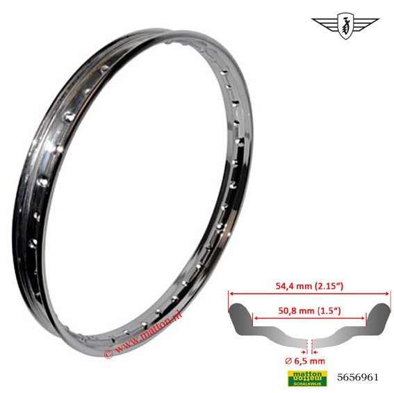 5656961 Velg 17 x 1.50 chroom ECO Zundapp/Kreidler 5656961 Velg 17 x 1.50 chroom ECO Zundapp/Kreidler