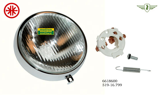 6618600 Koplampunit groot glas Zundapp 517/529 6618600 Koplampunit groot glas Zundapp 517/529