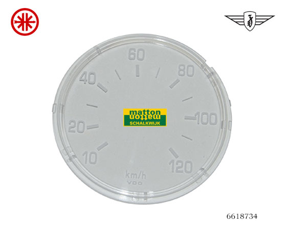 6618734 Speedometerlens 120km VDO 80mm Zundapp/Kreidler