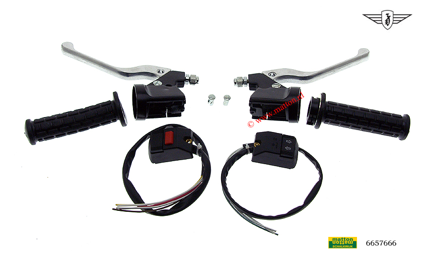 6657666 Throttle/clutch lever set Zundapp/Kreidler with 2 switch 6657666 Throttle/clutch lever set Zundapp/Kreidler with 2 switch