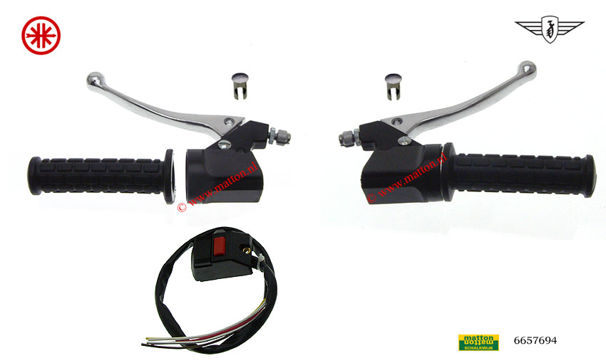 6657694 Throttle/clutch lever set Zundapp with 1 switch 6657694 Throttle/clutch lever set Zundapp with 1 switch