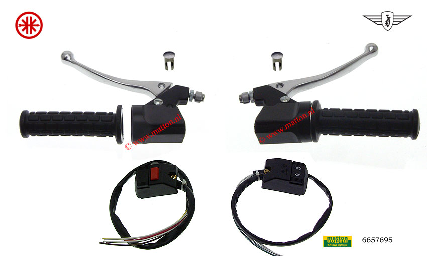 6657695 Throttle/clutch lever set Zundapp with 2 switches 6657695 Throttle/clutch lever set Zundapp with 2 switches