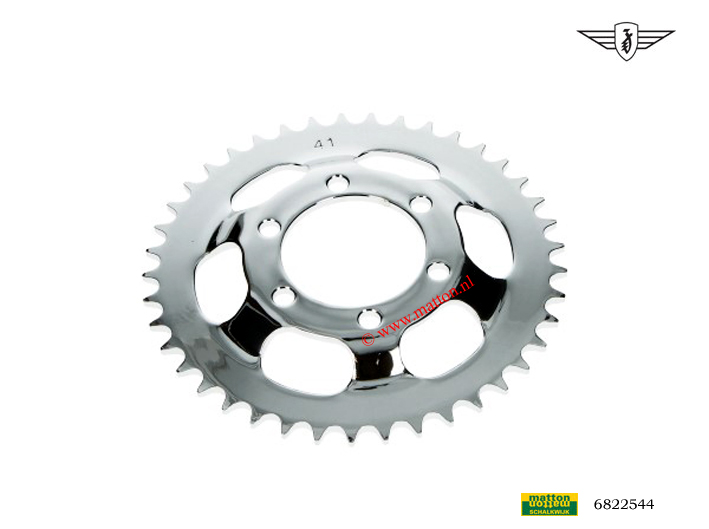 6822544 Chain wheel 41 teeth 3/16 415 Zundapp chrome 6822544 Chain wheel 41 teeth 3/16 415 Zundapp chrome