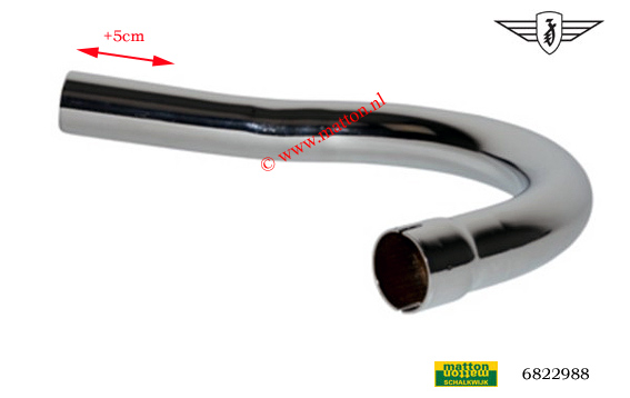 6822988 6408 Uitlaatbocht Zundapp 32/32mm 1 knik 5cm langer 6822988 6408 Uitlaatbocht Zundapp 32/32mm 1 knik 5cm langer