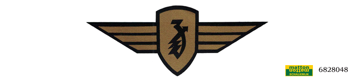 6828048 Sticker vleugel goud/zwart Zundapp