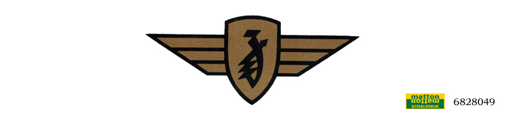 6828049 Sticker vleugel goud/zwart Zundapp