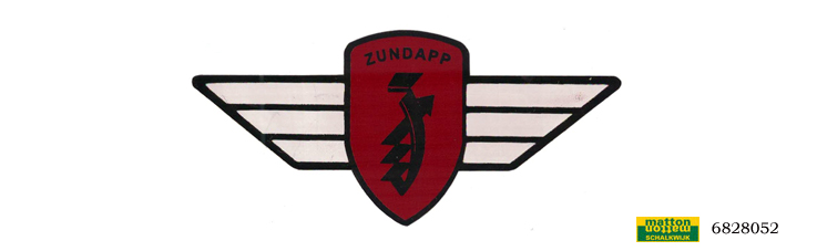 6828052 Sticker vleugel rood/wit Zundapp