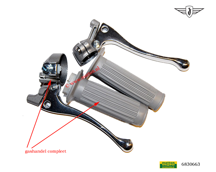 6830663 Gashandle compleet Zundapp 517 model Magura grijs