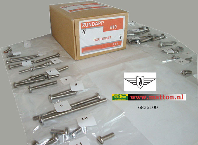 6835100 Schraubensatz Edelstahl Zundapp 510 6835100 Schraubensatz Edelstahl Zundapp 510