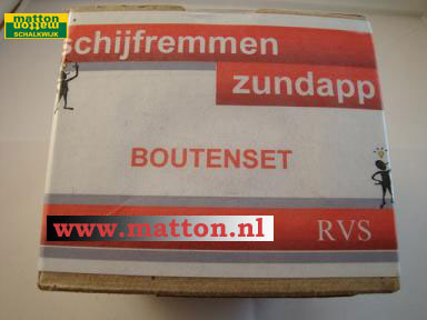 6835128 Boutenset schijfrem RVS Zundapp 6835128 Boutenset schijfrem RVS Zundapp