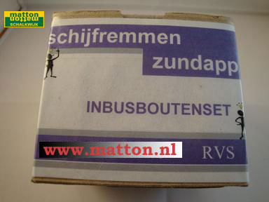 6835129 Boutenset inbus schijfrem RVS Zundapp