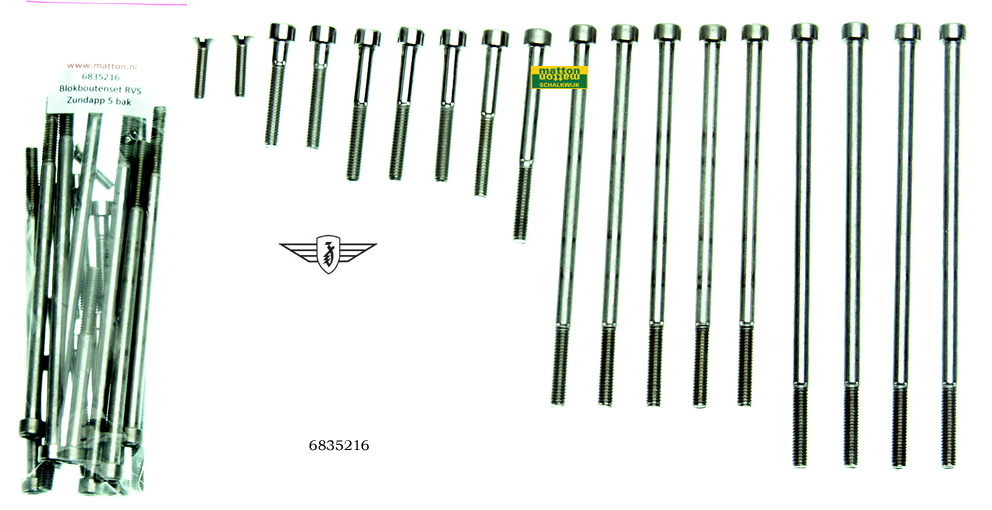 6835216 0501 Blokboutenset inbus RVS Zundapp 5V 6835216 0501 Blokboutenset inbus RVS Zundapp 5V