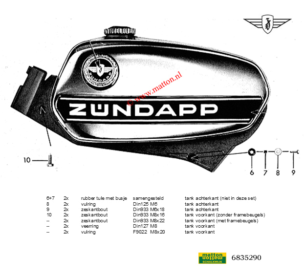 6835290 Zundapp 517 fuel tank