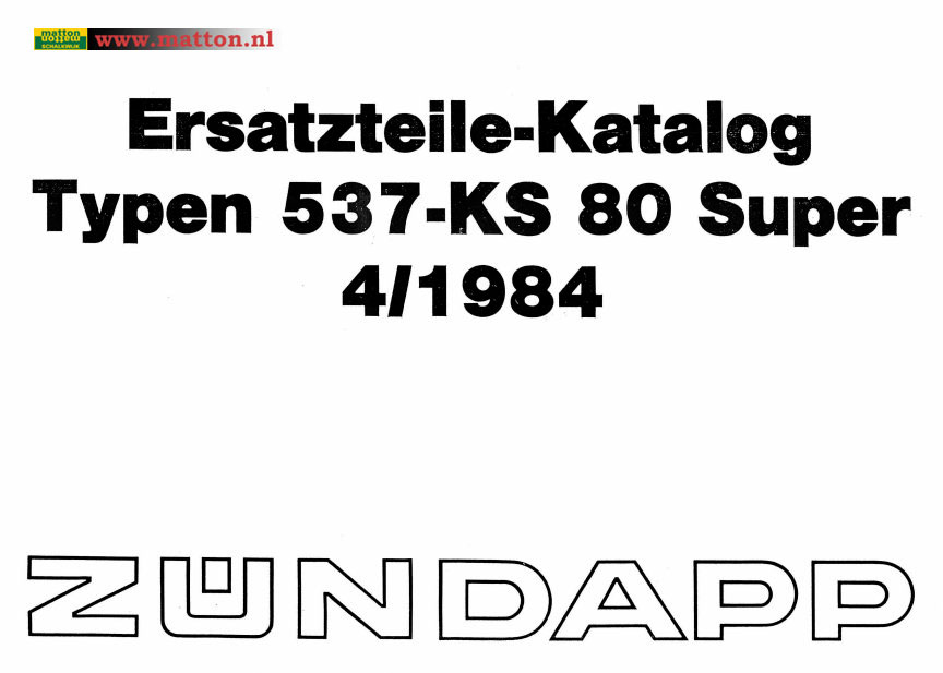 6860320 Onderdelenboek Zundapp 537