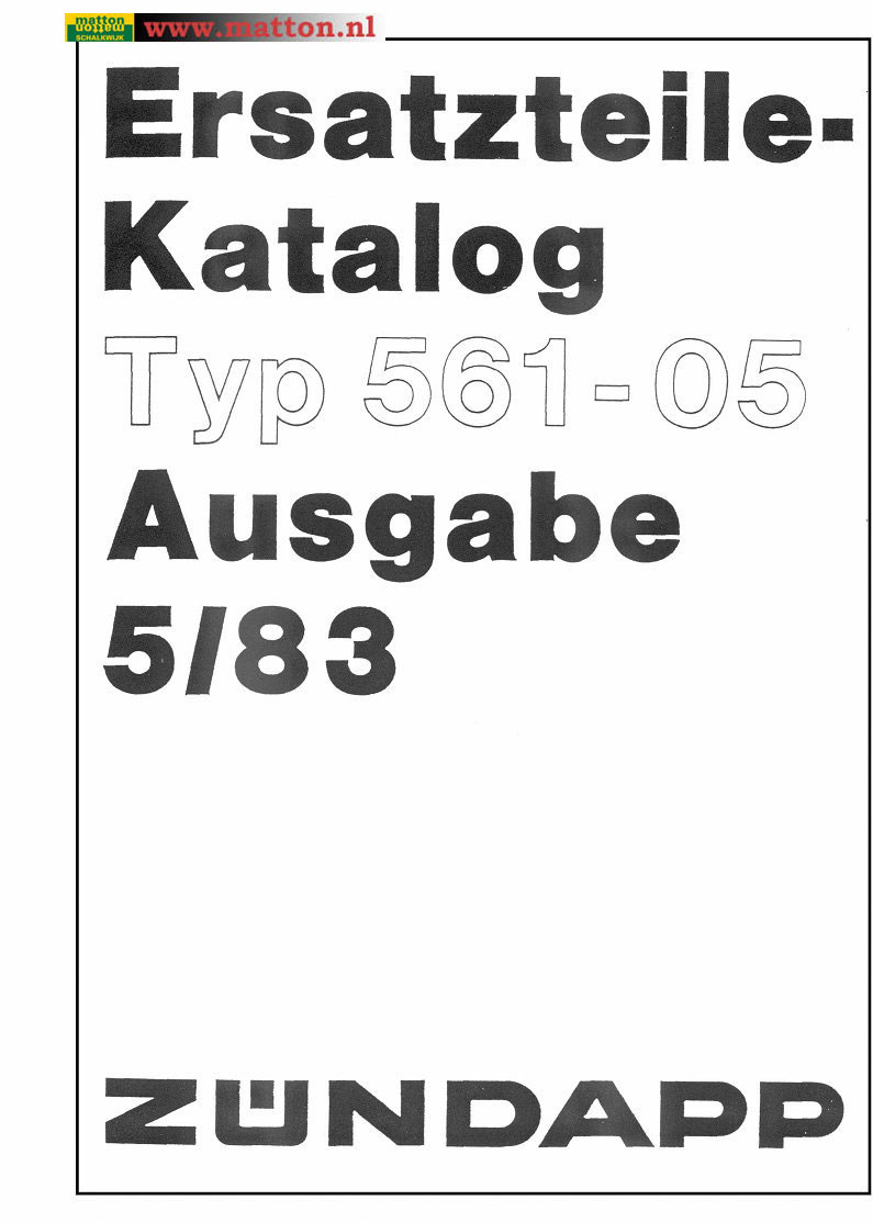 6860336 Ersatzteile Katalog Zundapp 561